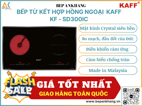 Bếp từ kết hợp hồng ngoại KAFF KF - SD300IC - Made in Malaysia